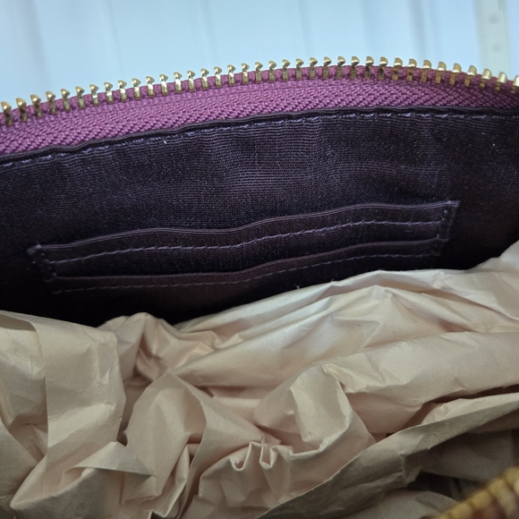 Coach Raspberry Pebbled Leather Shoulder Bag - Picture 6 of 6